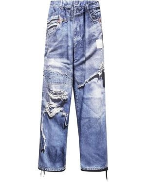 Maison Mihara Yasuhiro Graphic-Print Jeans - Blue