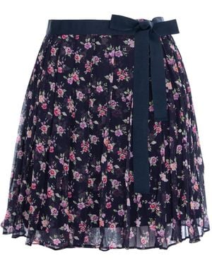 CuAnna Floral-Print Pleated Skirt - Blue