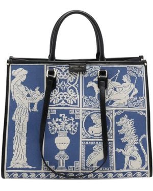 MY BEST BAG Large Atena Agora' Patterned Tote Bag - Blue