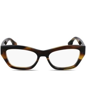 Victoria Beckham Geometric-Frame Glasses - Brown