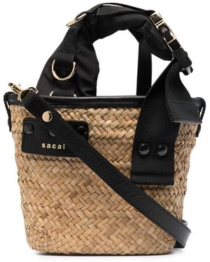 Sacai Woven Two-Way Bag - Black
