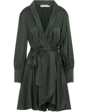 Zimmermann Wrap-Effect Ruffled Dress - Green
