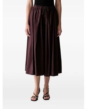 Marc O' Polo Falda Midi Con Cordones Y Pliegues - Negro