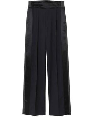 Undercover Pantalones Con Pinzas Y Ribete De Satén - Negro