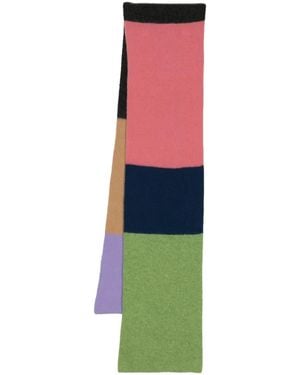 Pringle of Scotland Striped Brushed Cashmere Scarf - Red