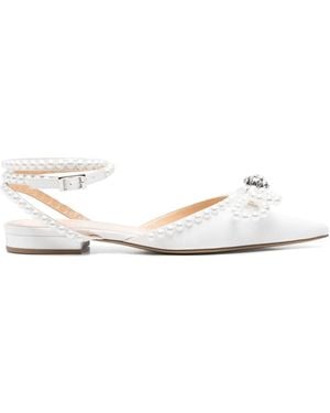 Mach & Mach Ballerines À Double Nœud En Satin - Blanc