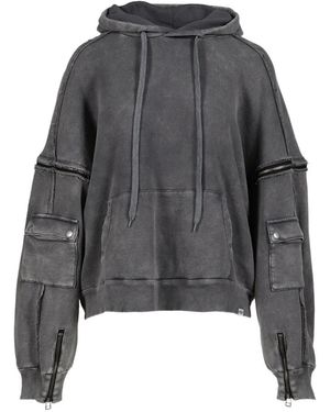 VIVAMUS Zip-Detail Panelled Hoodie - Grey