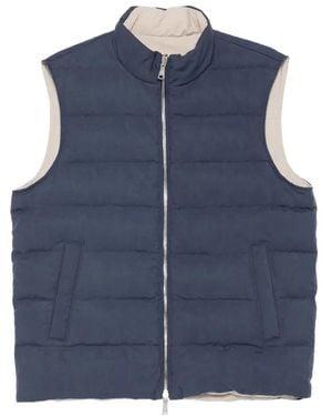 Eleventy Reversible Padded Gilet - Blue