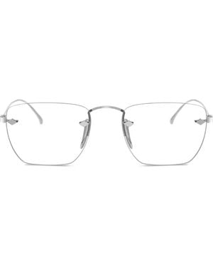 Giorgio Armani Titanium Square Glasses - Metallic