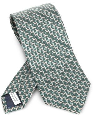 Ferragamo Cravatta A Fantasia - Blu