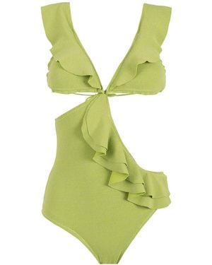 Clube Bossa Ruffled Cut-Out Swimsuit - Green