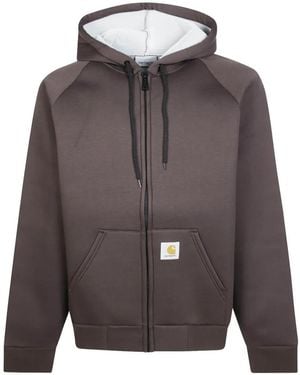 Carhartt Hoodie Zippé À Patch Logo - Brown