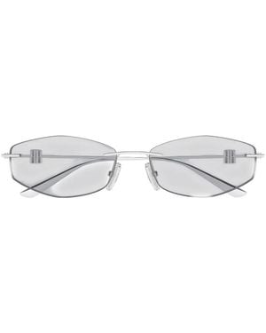 Balenciaga Rimless Geometric-Frame Sunglasses - White