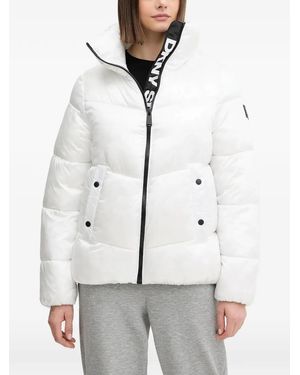 DKNY Funnel-Neck Padded Jacket - White