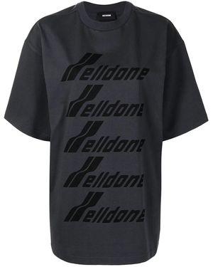 we11done Logo-Print Cotton T-Shirt - Black
