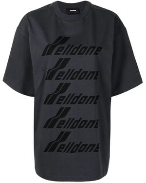 we11done Logo-Print Cotton T-Shirt - Black