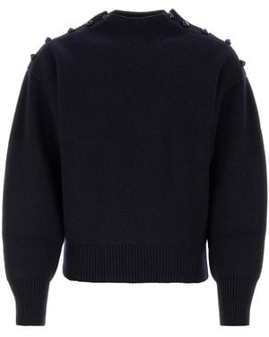 Ferragamo スタッズ モックネックセーター - ブルー