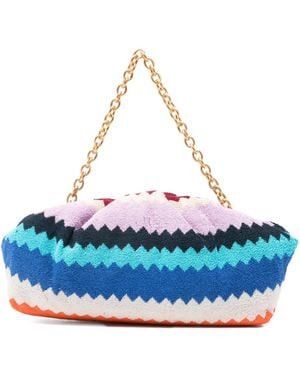 Missoni Clutch Met Zigzag Patroon En Kettinghengsel - Blauw