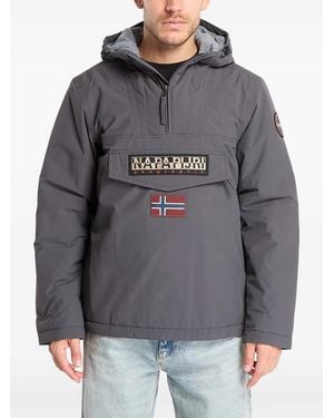 Napapijri Jack Met Capuchon En Logopatch - Grijs