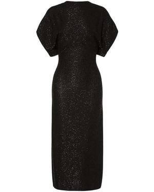 Philosophy Di Lorenzo Serafini Sequinned Knitted Midi Dress - Black