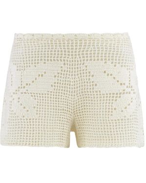 Magda Butrym Crochet Floral Shorts - White