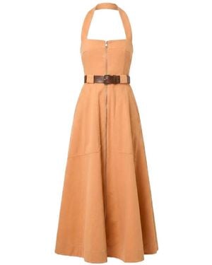 Nicholas Anastasia Halter-Neck Maxi Dress - White
