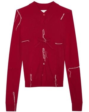 ShuShu/Tong Crew-Neck Cardigan - Red