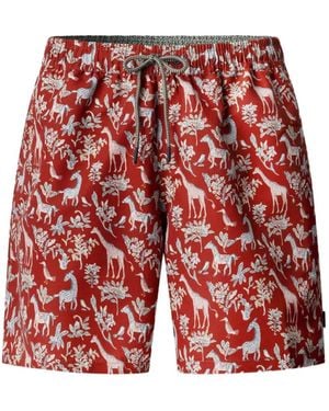Hackett Costume Da Bagno Con Stampa - Rosso
