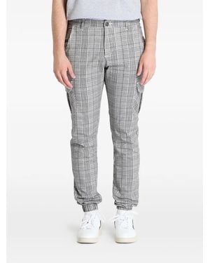 Urban Classics Pantalones Cargo Glen A Cuadros - Gris