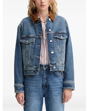 Marc O' Polo Corduroy-Collar Denim Jacket - Blue