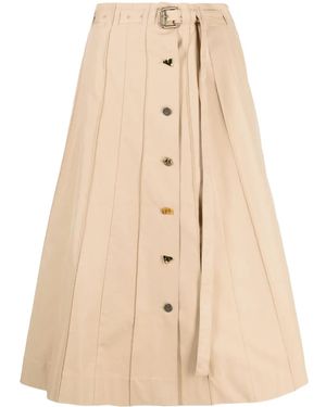 Rejina Pyo Noor Pleated Midi Skirt - Natural