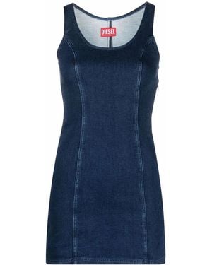DIESEL Sleeveless Denim Mini Dress - Blue