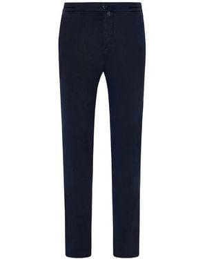 Kiton Straight-Leg-Hose Mit Kordelzug - Blau