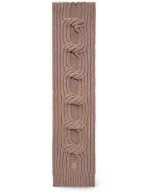 Moncler Cable-Knit Ribbed Scarf - Natural