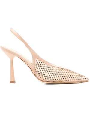 Chantal Slingback-Pumps Mit Nieten - Weiß