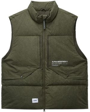 Alpha Industries Gesteppte Weste mit Tasche - Grün