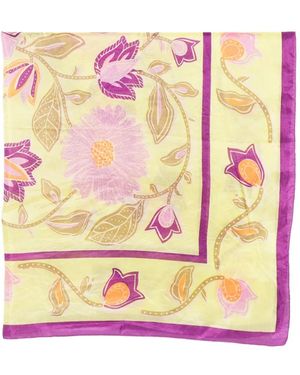 SGOMBERO CANTINE Floral Silk Scarf - Pink