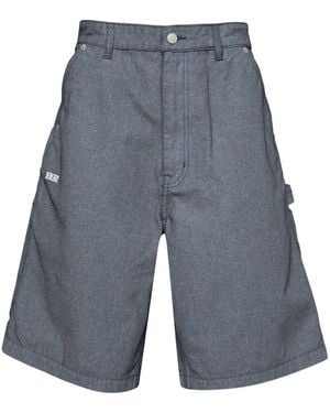 Izzue Logo-Embroidered Cotton Cargo Shorts - Blue