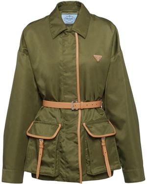 Prada Giacca Re-Nylon Con Cintura - Green