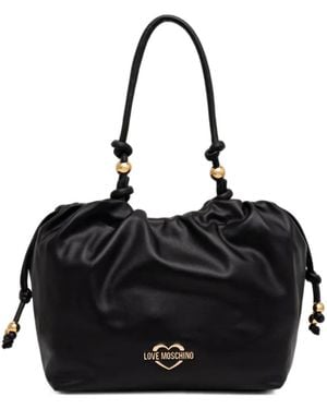 Love Moschino Cabas Orné De Perles À Lien De Resserrage - Black