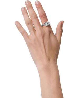 LIE STUDIO Skulpturaler Chloe Ring - Weiß