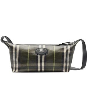 Burberry Logo-Patch Shoulder Bag - Grey