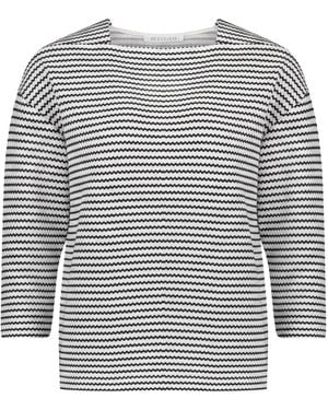 BETTY&CO Patterned Square-Neck Long-Sleeve Top - Grey