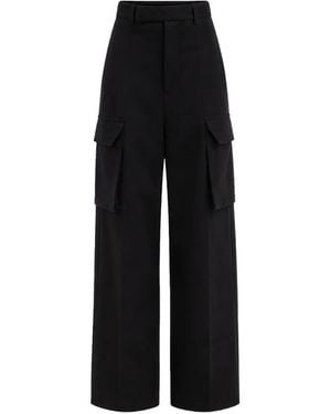 Rick Owens Cargo-Pocket High-Waisted Trousers - Black