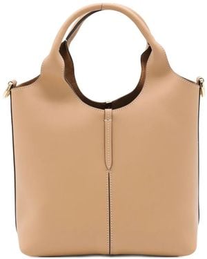 Tod's Mini Top-Handle Leather Bag - Natural