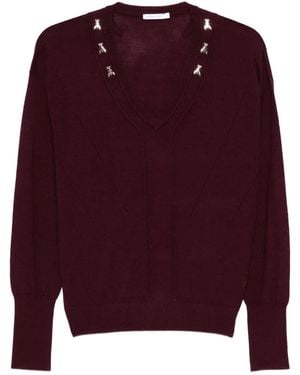 Patrizia Pepe Pullover mit V-Ausschnitt - Lila