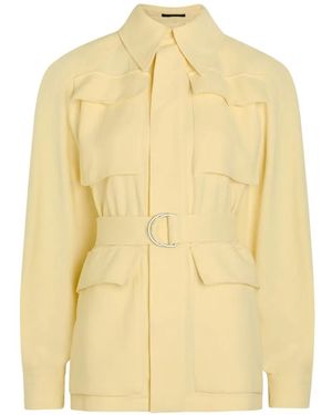 Wardrobe NYC Patch-Pocket Belted Jacket - Yellow