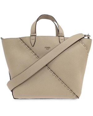 Fendi Selleria Tote Bag Mit Ziernaht - Natur