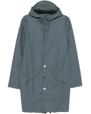 Rains Snap-Button Hooded Raincoat - Blue
