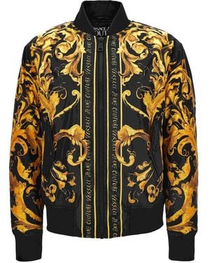 Versace Jeans Couture Baroque-Print Bomber Jacket - Black